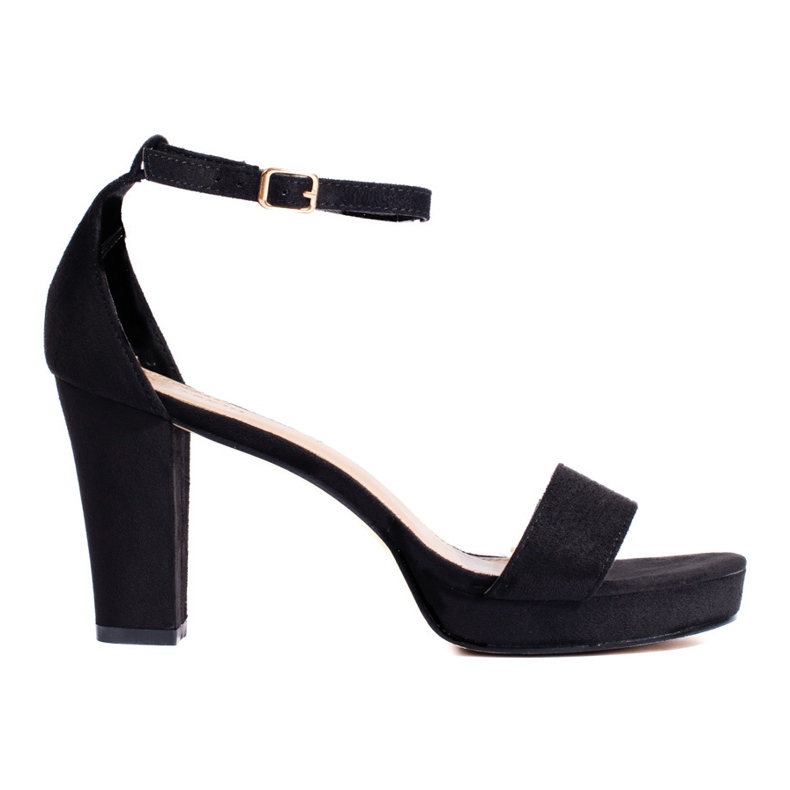 Black suede women's high-heeled sandals Black suede women's high-heeled sandals