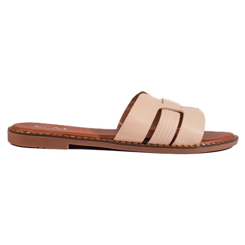 Beige classic women's flip-flops