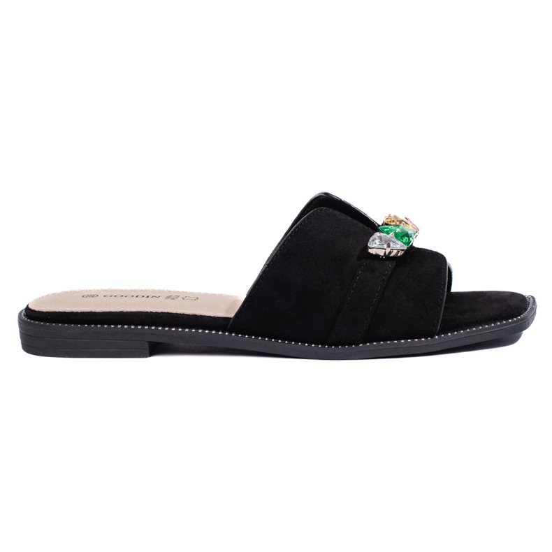 Black women's flip-flops with stones Black women's flip-flops with stones