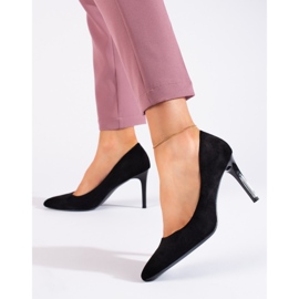 Classic black suede pumps by Sergio Leone