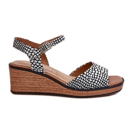 Women's Wedge Sandals Sergio Leone SK303 White and Black