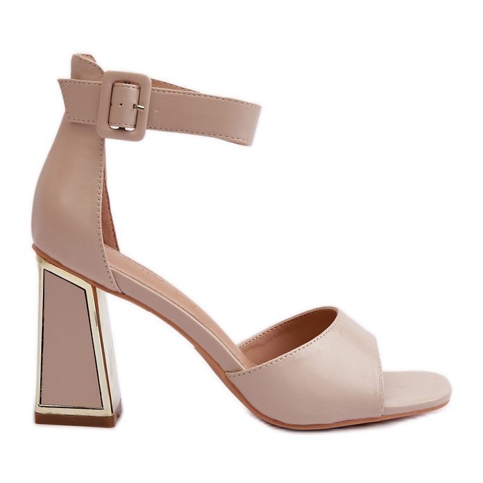 Elegant Women's Sandals on a High Heel Beige Rosazara