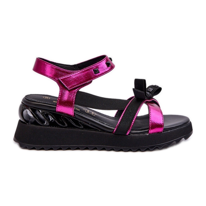 S.Barski Women's Sandals With Bow D&amp;A CR956 Fuchsia pink