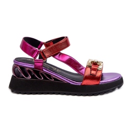 S.Barski Women's Wedge Sandals D&amp;A CR954 Purple