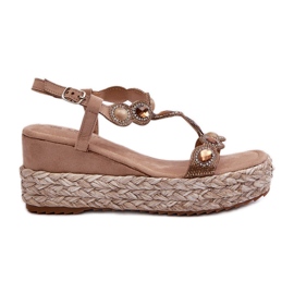 Women's Wedge Sandals With Braid S.Barski MY291 Beige Women's Wedge Sandals With Braid S.Barski MY291 Beige