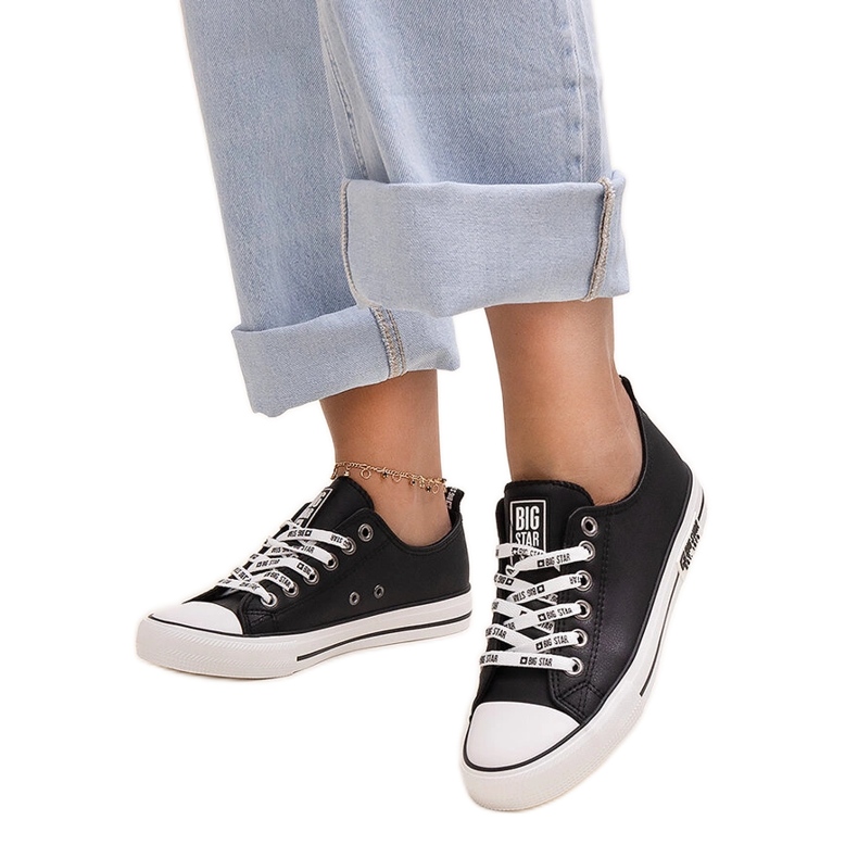 Black eco leather sneakers Big Star KK274096