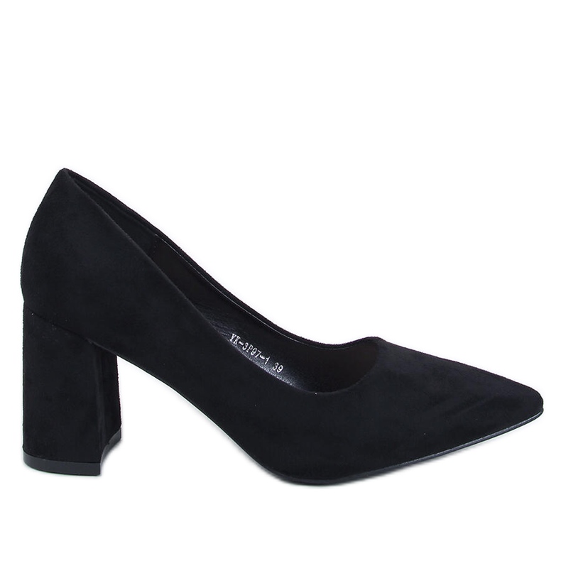 Clairay Black wide-heeled pumps