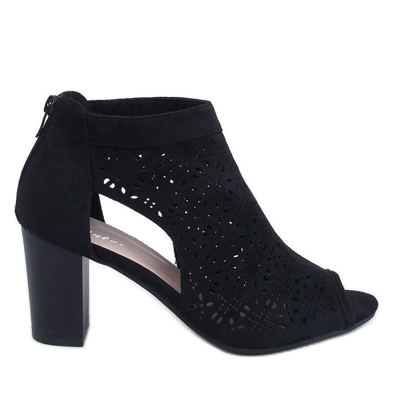 Openwork open toe ankle boots from Pierre Black