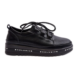 Women's Leather Shoes on the Platform S.Barski LR769A Black