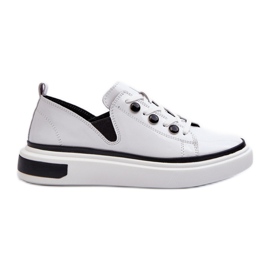 S.Barski Patent Leather Women's Sneakers D&amp;A LR535 White