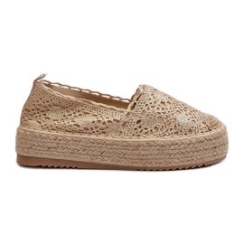 Women's Lace Espadrilles On The Gold Elarose Platform golden