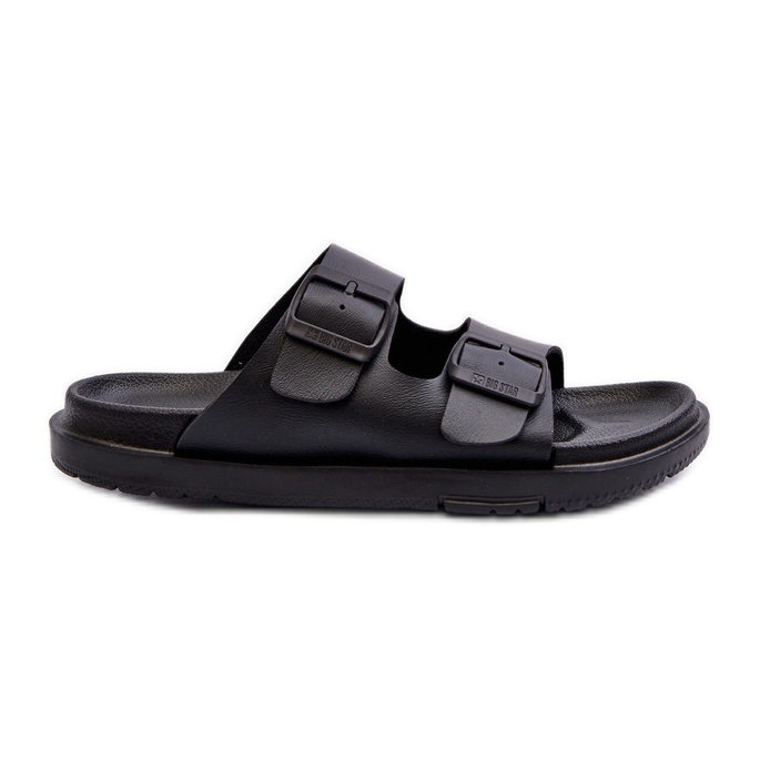 Women's lightweight foam flip-flops with buckles Big Star NN274A750 Black