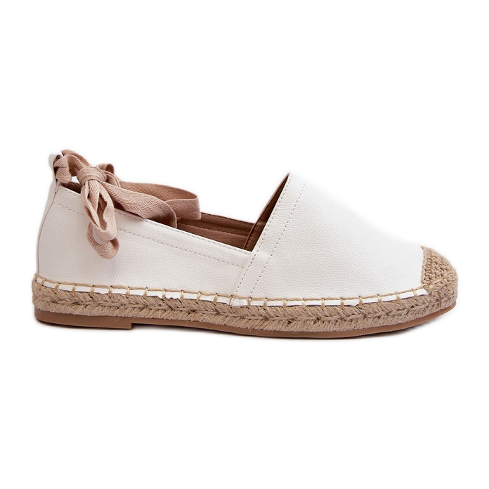 Tied Eco Leather Espadrilles White Ismanne Tied Eco Leather Espadrilles White Ismanne
