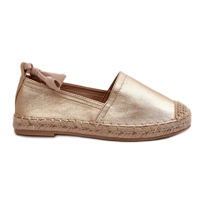 Laced Eco Leather Espadrilles Gold Ismanne golden Laced Eco Leather Espadrilles Gold Ismanne golden