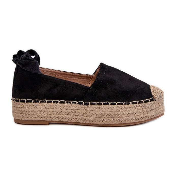 Women's Espadrilles Tied On A Platform With Braid, Black Tailesse