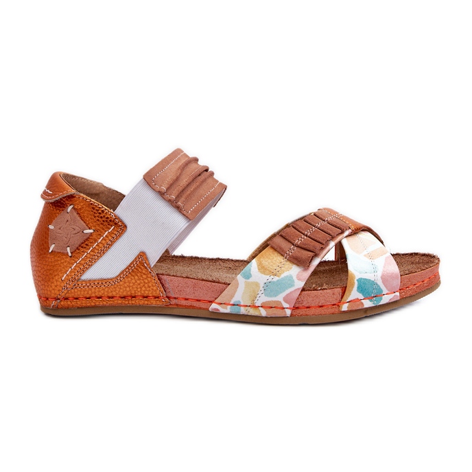 Leather Sandals With Welt Maciejka 03375-26 Orange