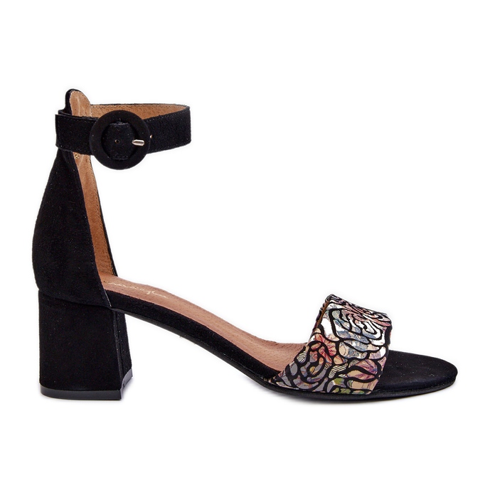 Suede High Heel Sandals Maciejka 04141-48 Black