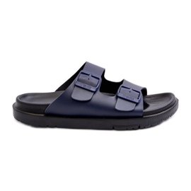 Light Men's Flip-Flops With Buckles Big Star NN174593 Navy Blue Light Men's Flip-Flops With Buckles Big Star NN174593 Navy Blue