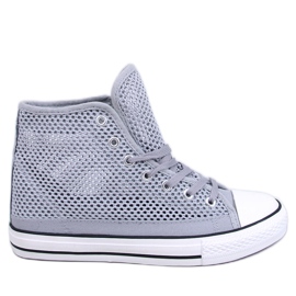 Mousse Gray openwork high-top sneakers grey Mousse Gray openwork high-top sneakers grey