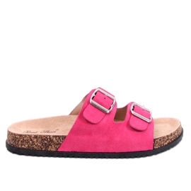 Ponses Fuchsia cork slippers pink