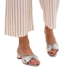 High heel mules decorated with Anbrani zircons silver High heel mules decorated with Anbrani zircons silver