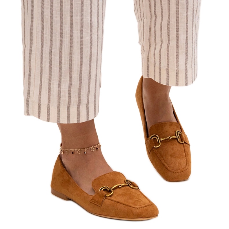 Brown moccasins with a Zamari buckle Brown moccasins with a Zamari buckle