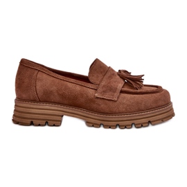 Zazoo 3469 Women's Suede Moccasins With Fringes, Brown