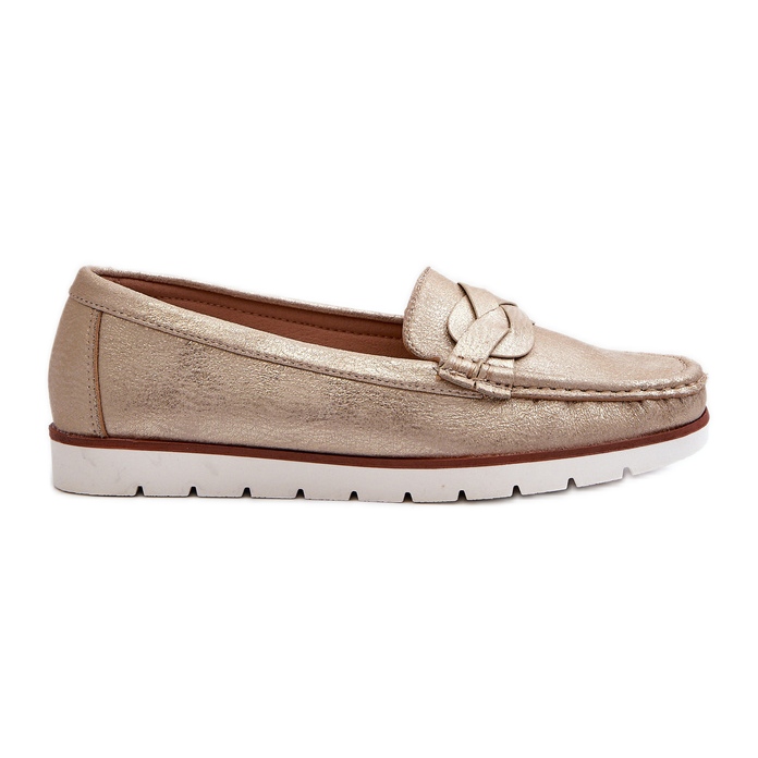 Women's Eco Leather Moccasins Golden Nestalia Women's Eco Leather Moccasins Golden Nestalia