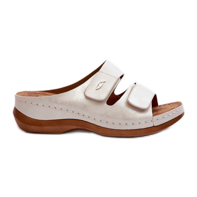 Light Women's Flip-Flops Made of Eco Leather Silver Frellia