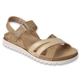 Befado children's sandals with leather insert 062Y005, gold golden