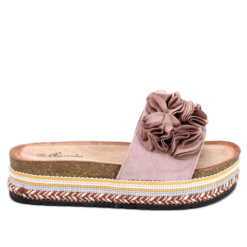 Raven Beige flip-flops with a thick, colorful sole