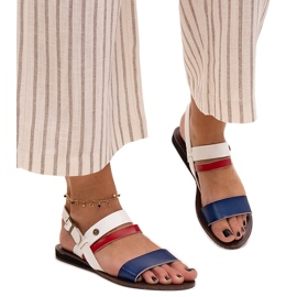 Women's sandals with Serrata leather interior blue Women's sandals with Serrata leather interior blue