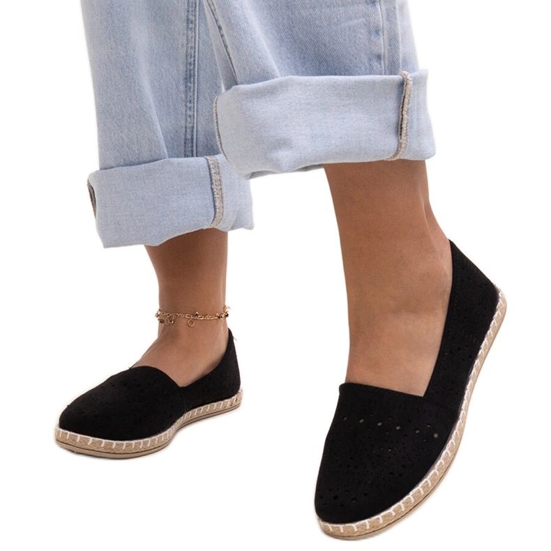 Black openwork Augusta espadrilles Black openwork Augusta espadrilles