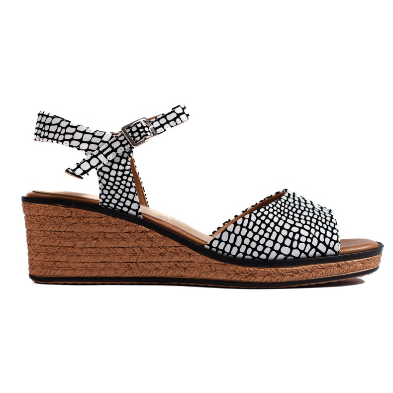 Comfortable women's wedge sandals by Sergio Leone white