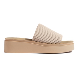 Sergio Leone Women's cream wedge sandals beige
