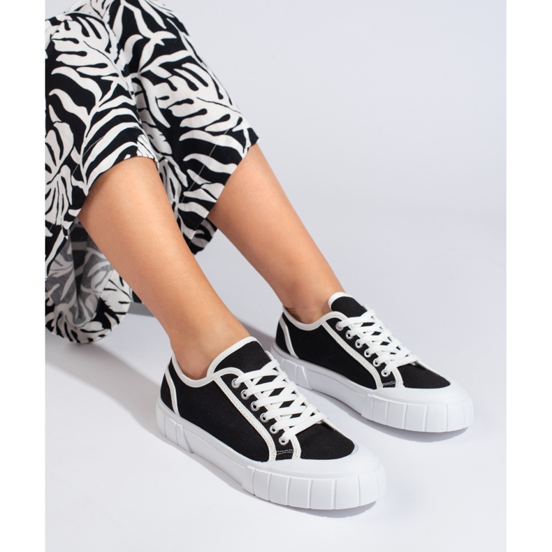 Comfortable women's black sneakers