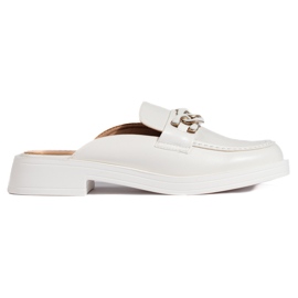 White full platform mules White full platform mules