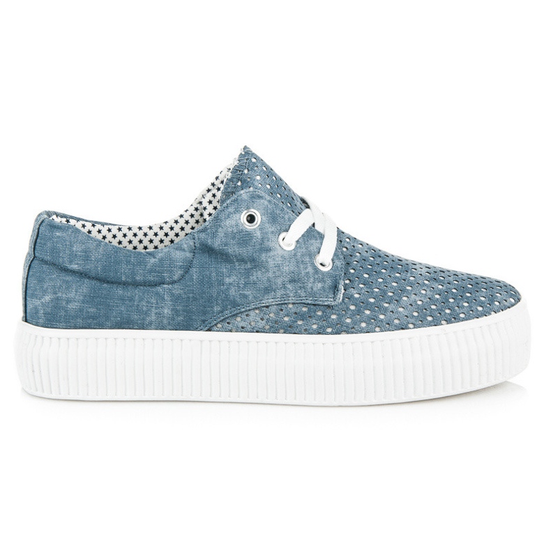 Kylie Openwork sneakers on the platform blue