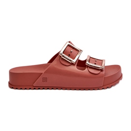 Women's Flip-Flops With Buckles ZAXY JJ285246 Dirty Pink