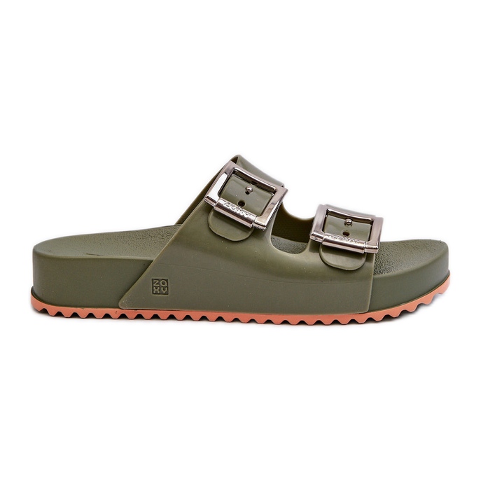 Women's Smooth Slides ZAXY NN285057 Dark green