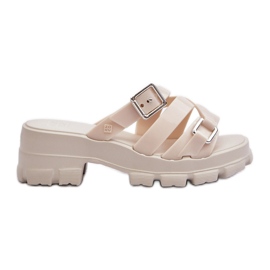 Scented Women's Low-Heel Flip-Flops ZAXY NN285042 Light Beige