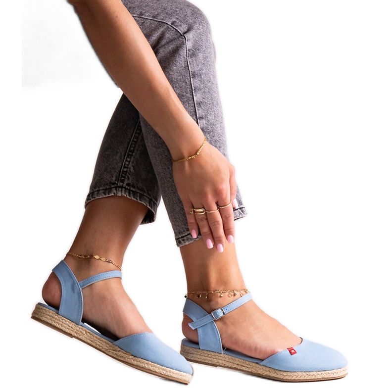 Blue espadrilles with open heel Big Star FF274532