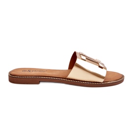 Seastar Women's flip-flops with gold decoration golden Seastar Women's flip-flops with gold decoration golden