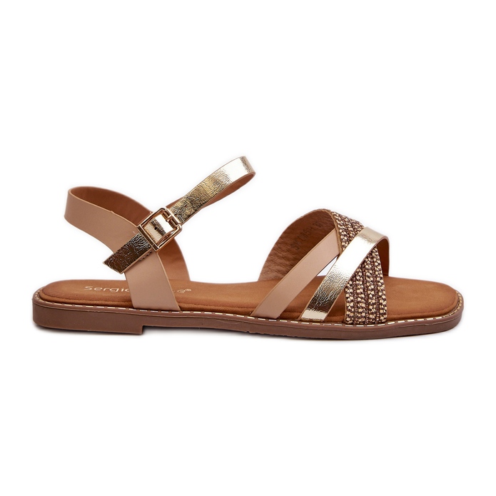 Women's Sandals Made of Eco Leather Sergio Leone SK085H Gold golden