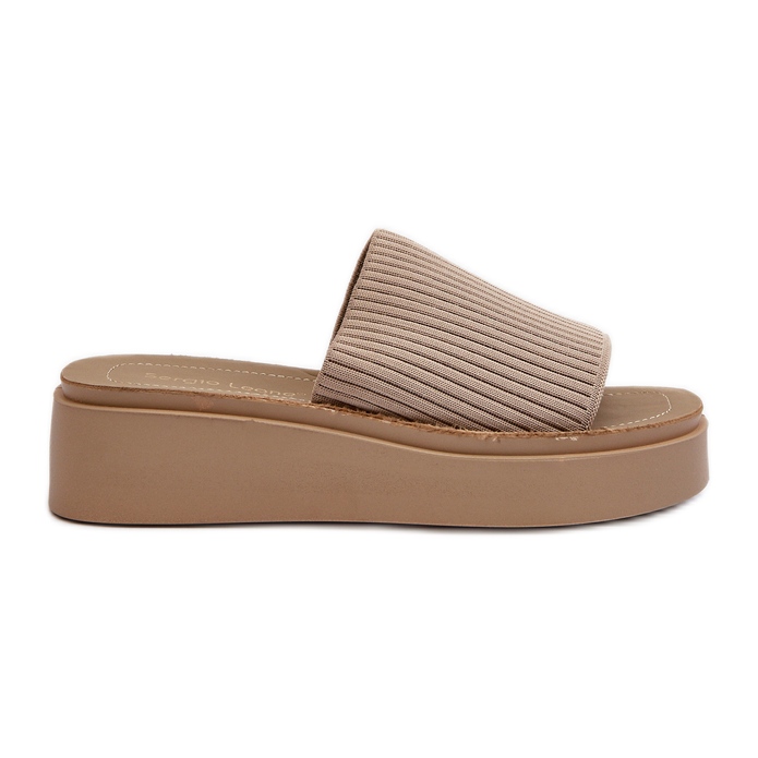 Sergio Leone SK083H Women's Platform Flip Flops, Beige