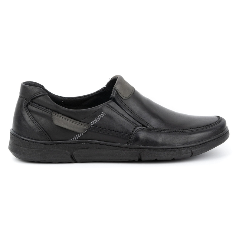 Olivier Men's leather slip-on shoes 62K black