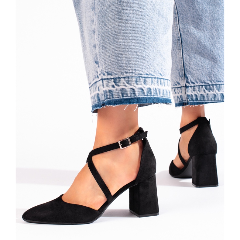 Suede black women's pumps by Sergio Leone