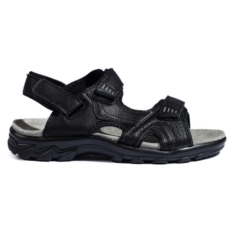 Comfortable men's black velcro sandals