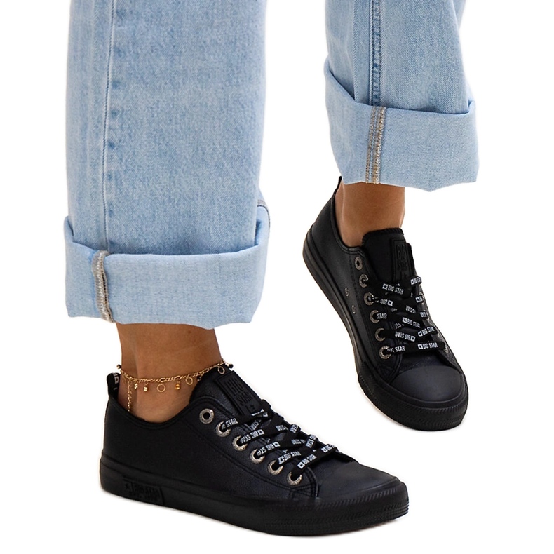 Black eco leather sneakers Big Star KK274106