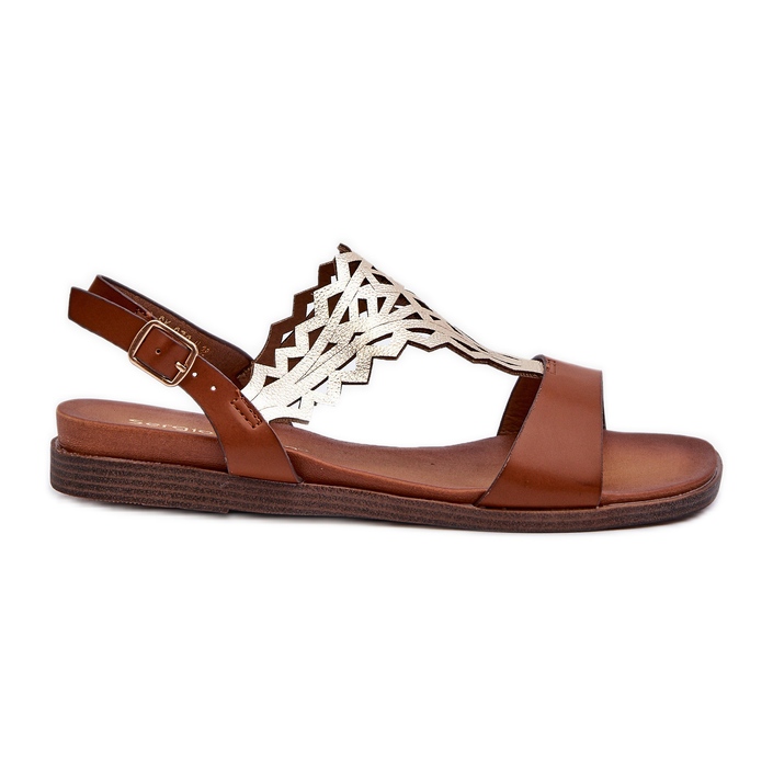 Sergio Leone SK070H Women's Flat Sandals, Brown